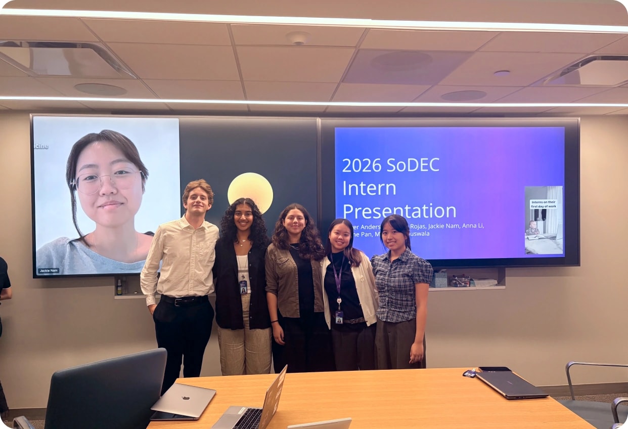 The SoDEC team presenting the 2026 intern presentation